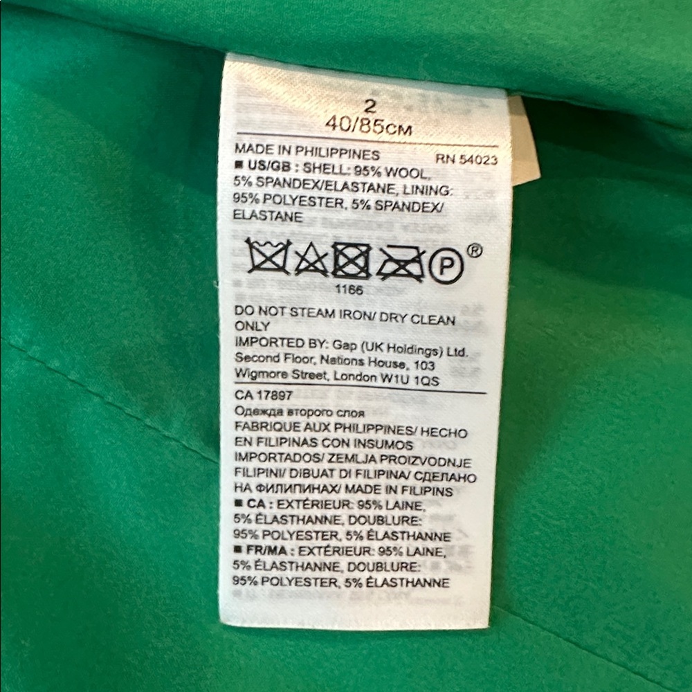 Banana Republic Green Wool Single-Button Blazer size 2 - Picture 10 of 12